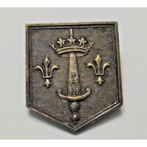 Antique Joan of Arc Coat of Arms C Clasp Medal Pin Brooch